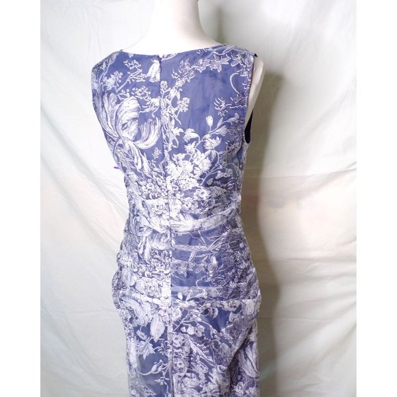 JS COLLECTIONS Maddison Column Shirred Gown Dress Blue 6 NEW - Picture 12 of 16